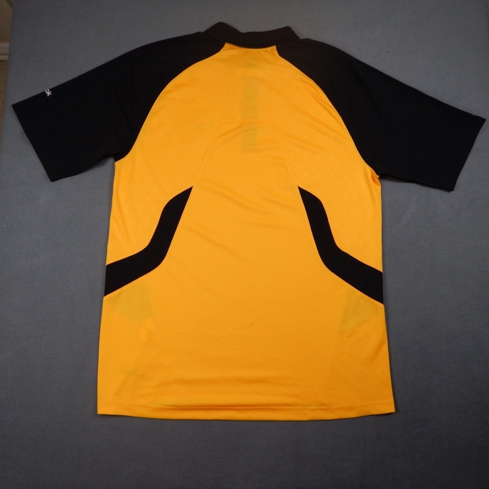 Pittsburgh Steelers Mens M Polo Shirt Reebok Yellow Black Short Sleeve NFL READ - Picture 3 of 15